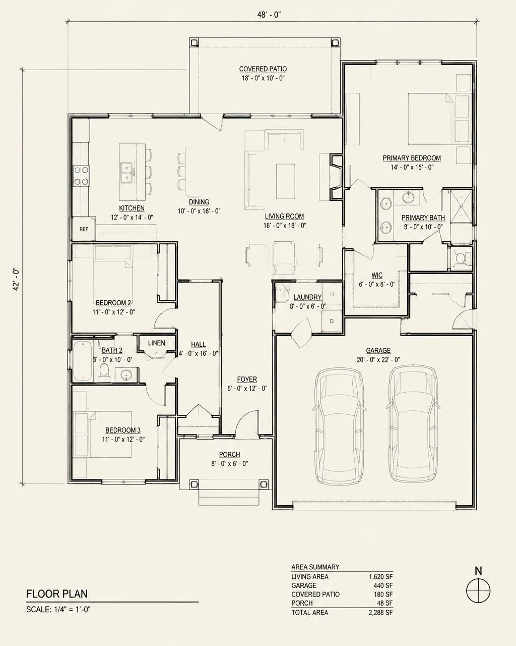 Residential floor plan with room layouts and dimension lines